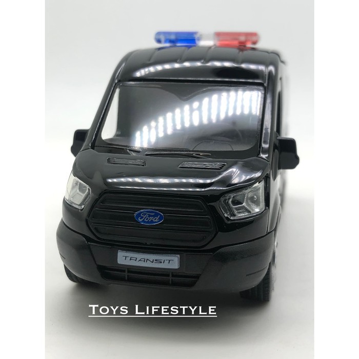 Diecast miniatur mobil polisi RMZ City Ford Transit Van Police Skala 1:32