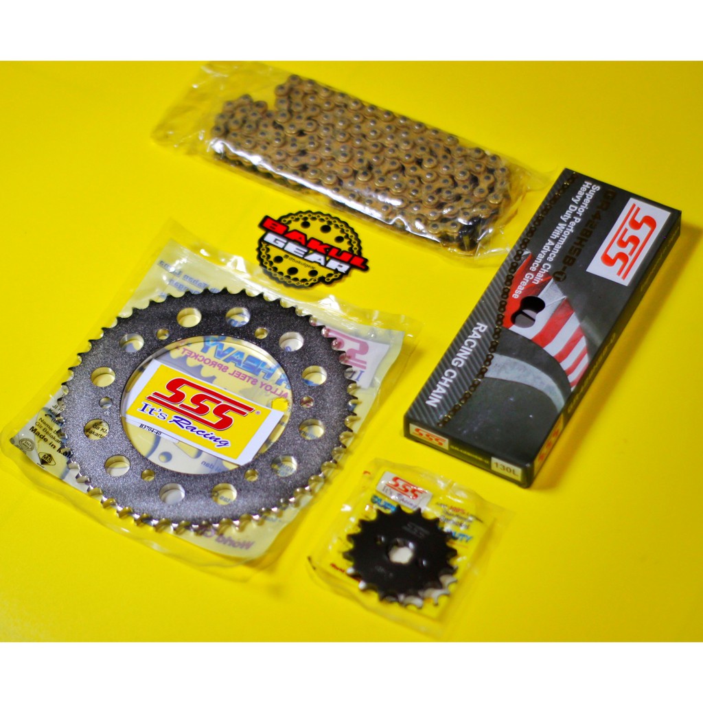 Gear set sss WR 155 WR155 rantai sss hsbt ukuran 428 gold