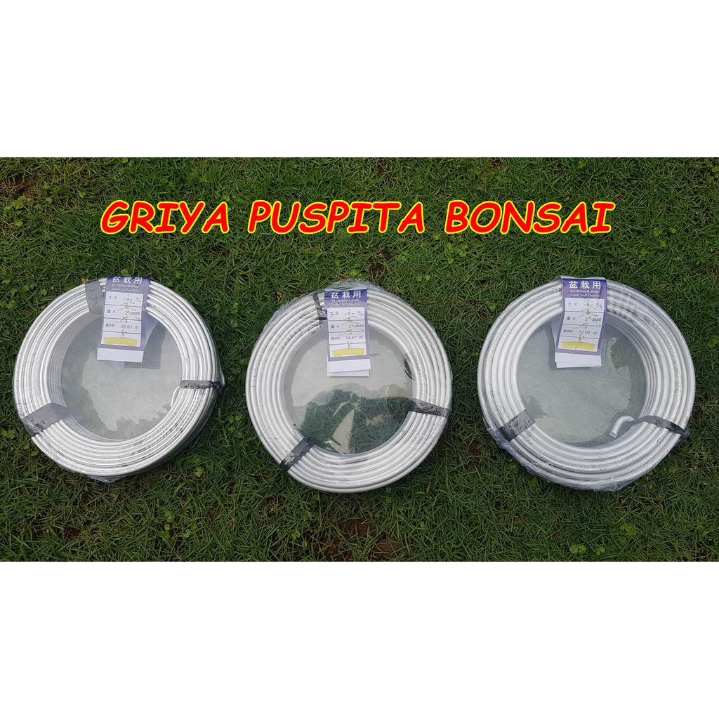 KAWAT BONSAI ALUMUNIUM PUTIH 1KG 1 ROLL UK 4mm 5mm 6mm