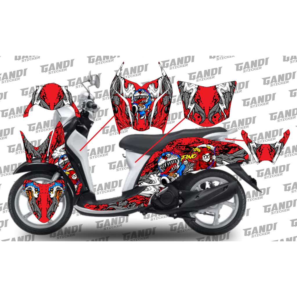 Sticker fino fullbody motif doraemon zombie