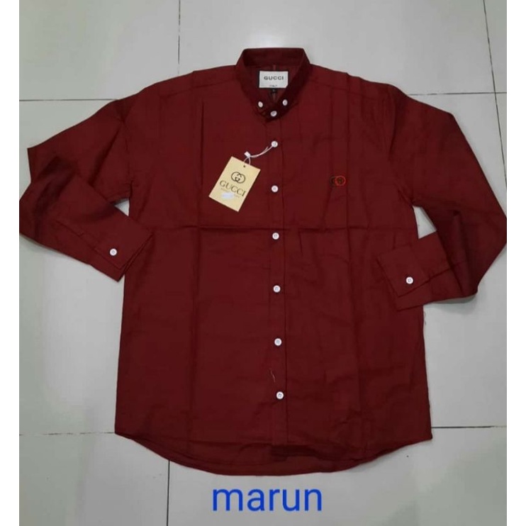 KEMEJA PRIA LENGAN PANJANG POLOS  GUCCI ORIGINAL