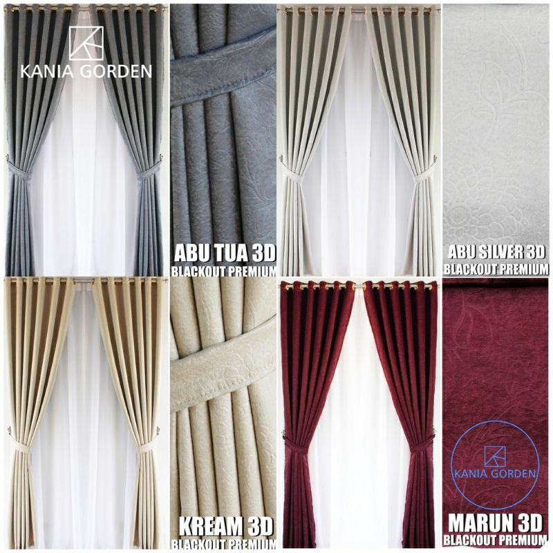 Gorden Blackout Import Polos Motif Emboss Minimalis Beludru Abu Tua Abu Muda