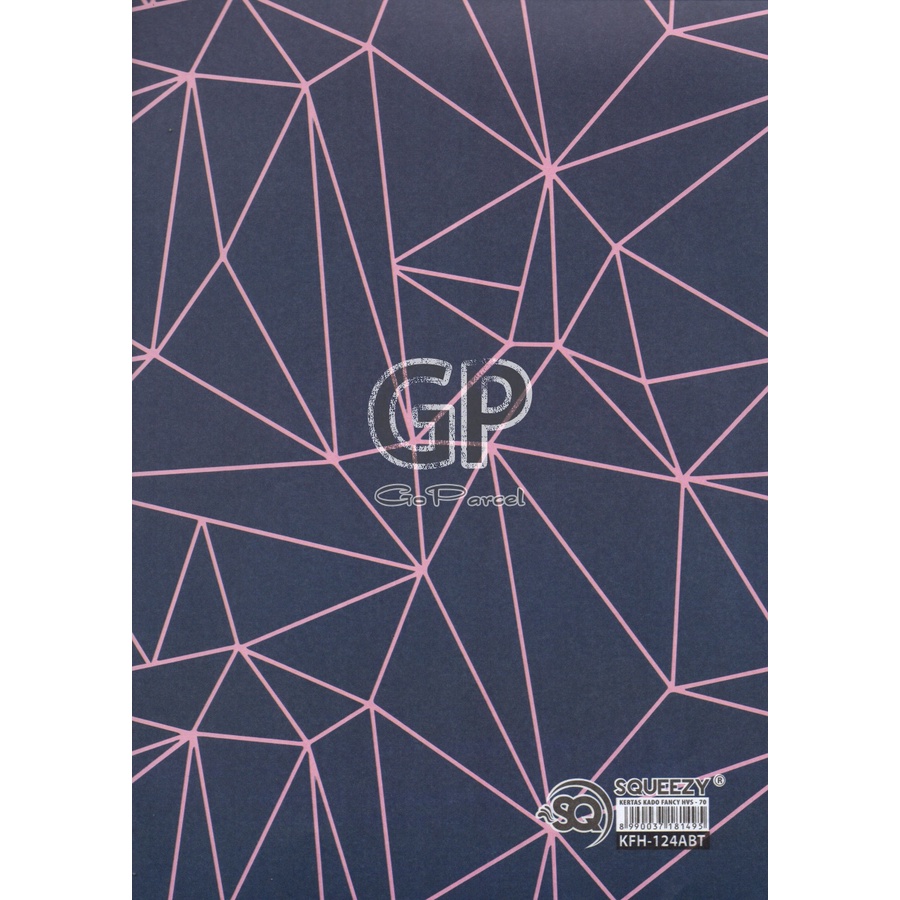 ( 5 Lembar ) KERTAS KADO SQ DOFF - GIFT WRAPPING PAPER ABSTRAK / ABSTRACT / SEGITIGA / DOT POLKADOT PINK/ TRIANGLE