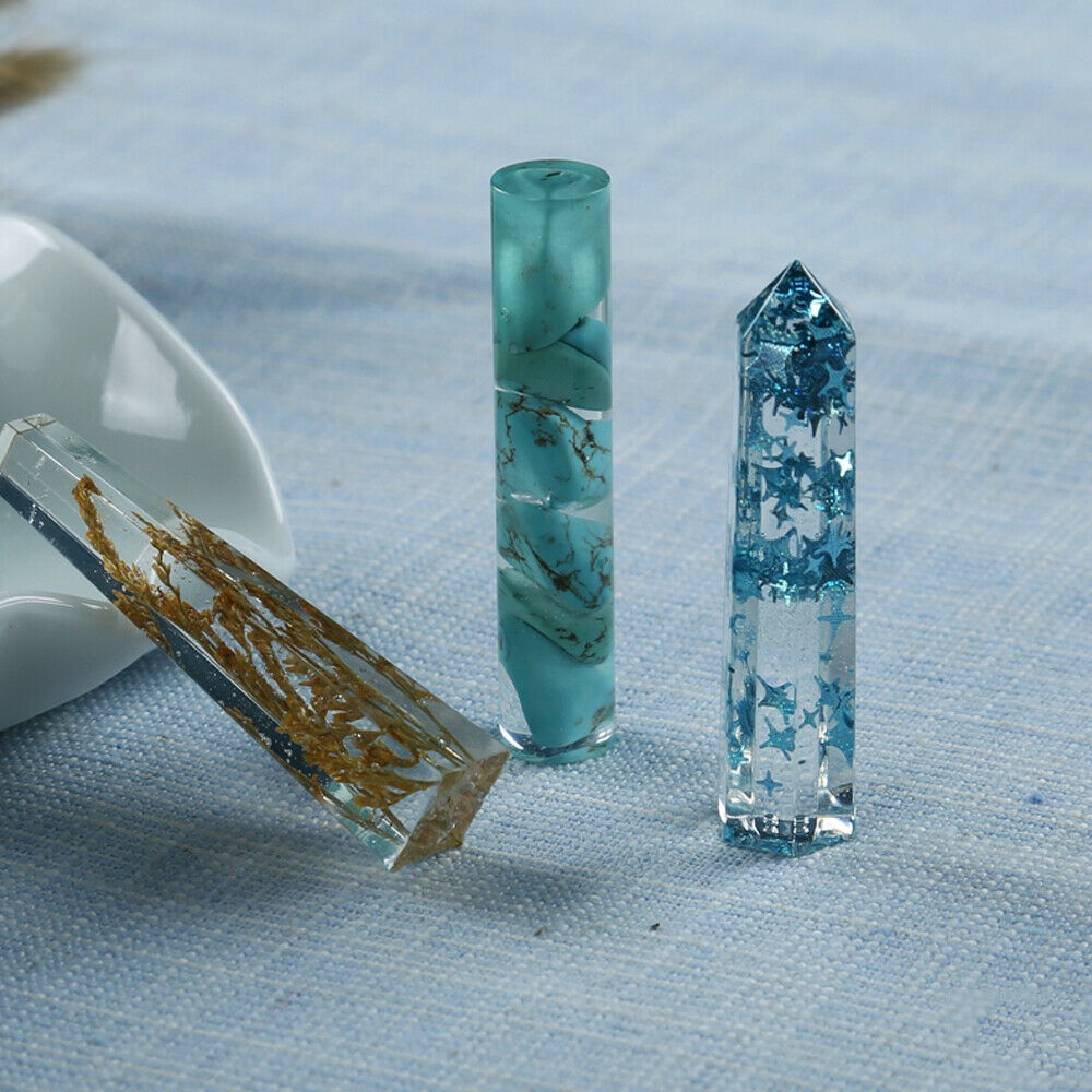 Cetakan Resin Epoxy Bahan Silikon Transparan Bentuk Silinder Poligonal Untuk Membuat Perhiasan