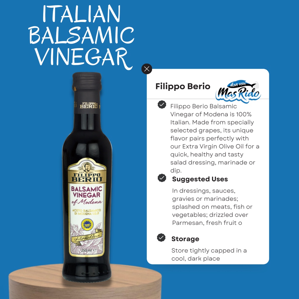 

Fillipo Berio Balsamic Vinegar Of Modena 500ml Minyak Zaitun Olive Oil