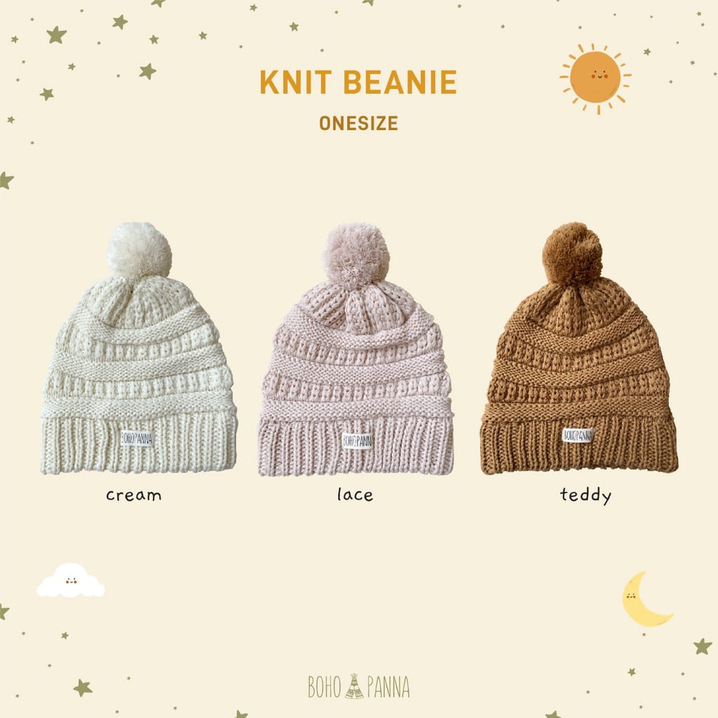 BOHOPANNA | BOHO | BOHO PANNA KNIT BEANIE KID | TOPI ANAK | TOPI BAYI BOHOPANA