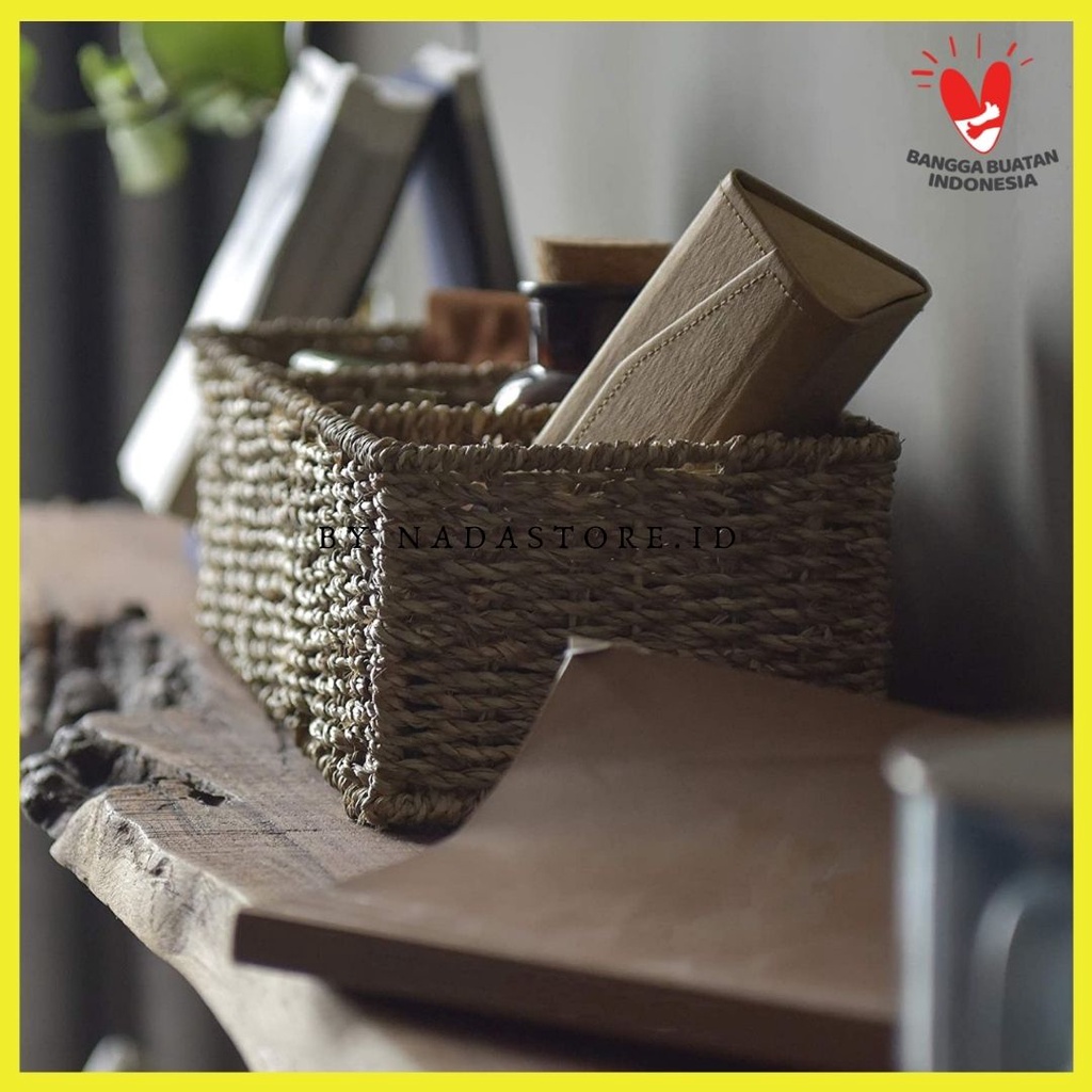 Hand-Woven Water Hyacinth Storage Baskets , tempat tissue ,stationery supplies anyaman enceng gondok