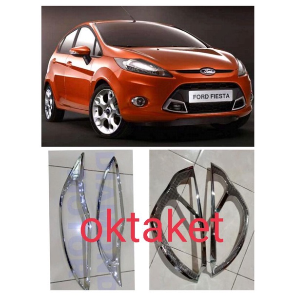 paket garnish lampu depan belakang ford fiesta chrome