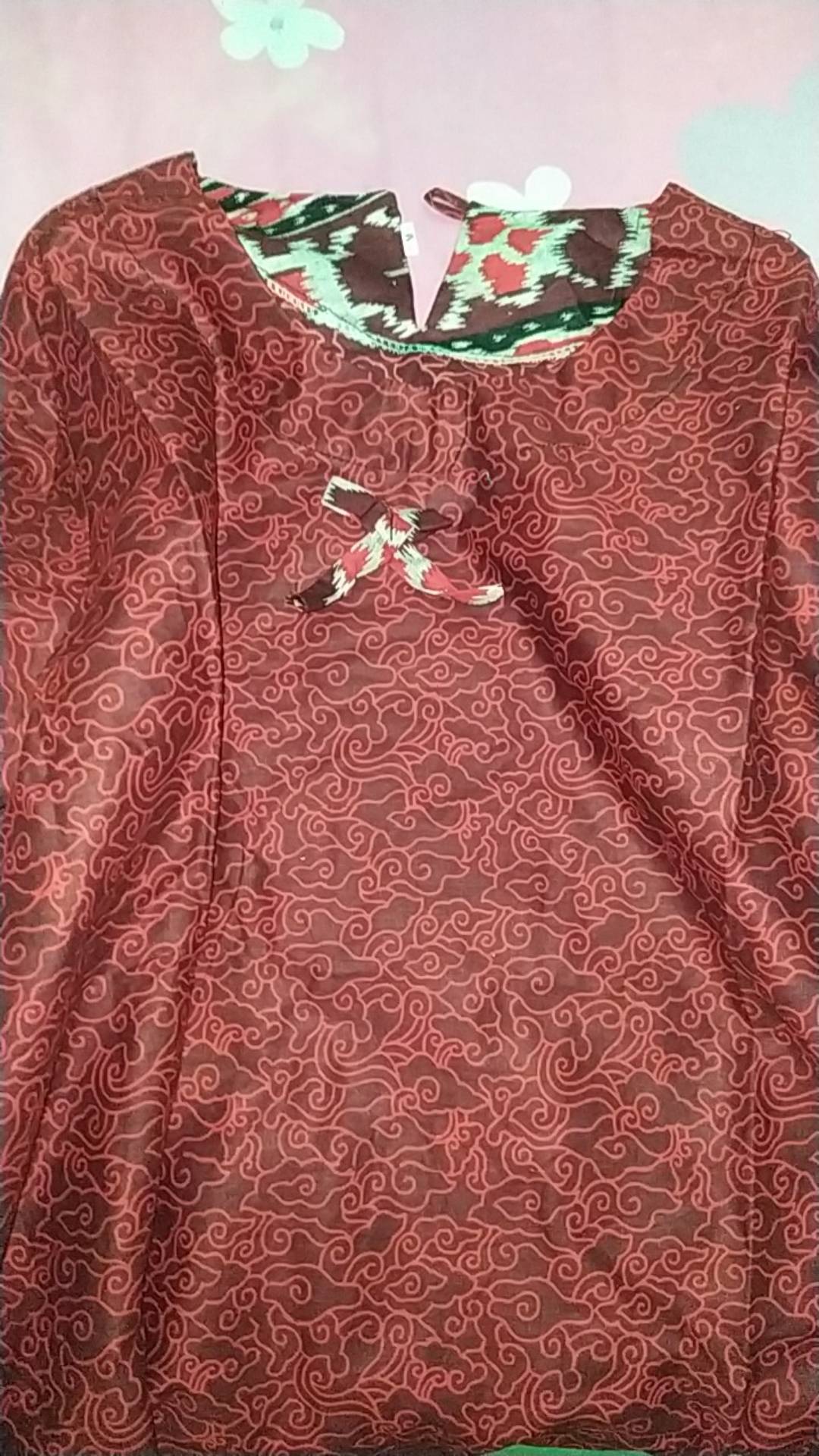 Tey-17 Batik Wanita Asj Sa Hrb026 Kenongo Kemeja Tosca Pendek