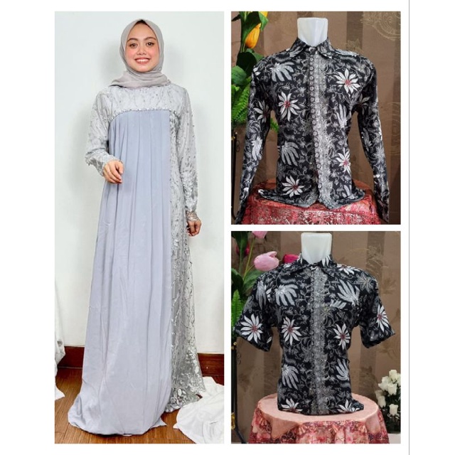 (COD) Gamis Brokat Naila Tulle Premium Silver by Kheisa Collection