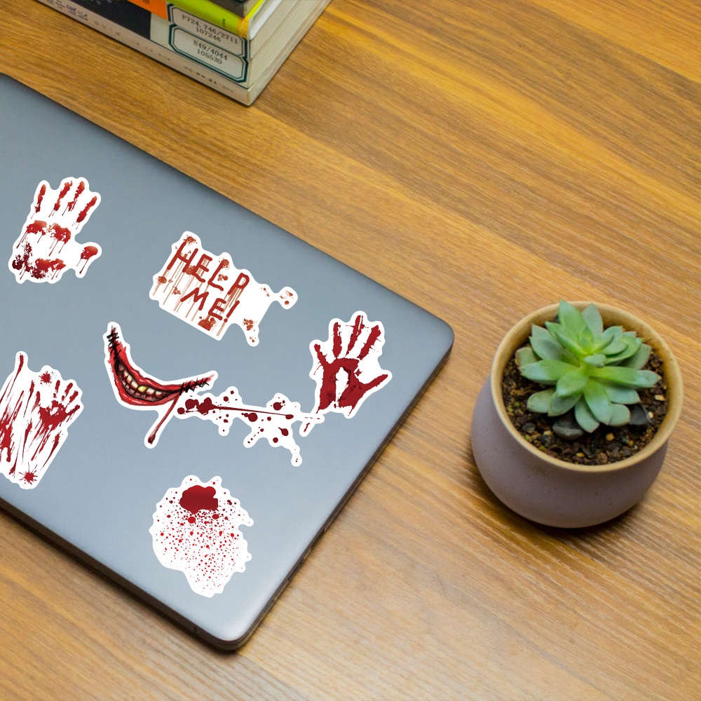 48pcs Stiker Tema Horror Anti Air Untuk Dekorasi Laptop