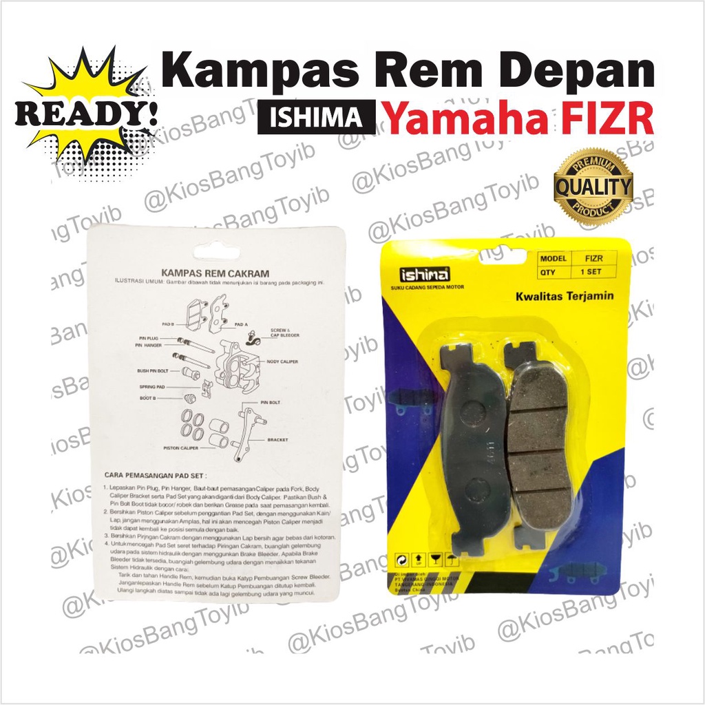 Kampas Rem Depan/Discpad Yamaha FIZ R FIZR Jupiter Z RX King RXK Vega ★ISHIMA★