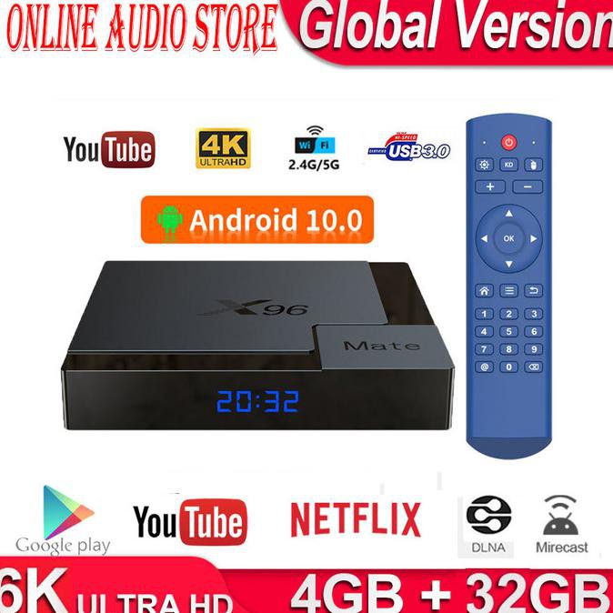 Ready&Siapkirim X96Q Mate Android 10 Tv Box 4Gb Ram 32Gb Rom Miracast Airplay - Original Remote