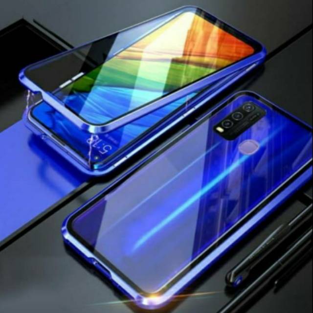 Case magnet double glass vivo y50,y30 premium glass kaca depan belakang anti baret