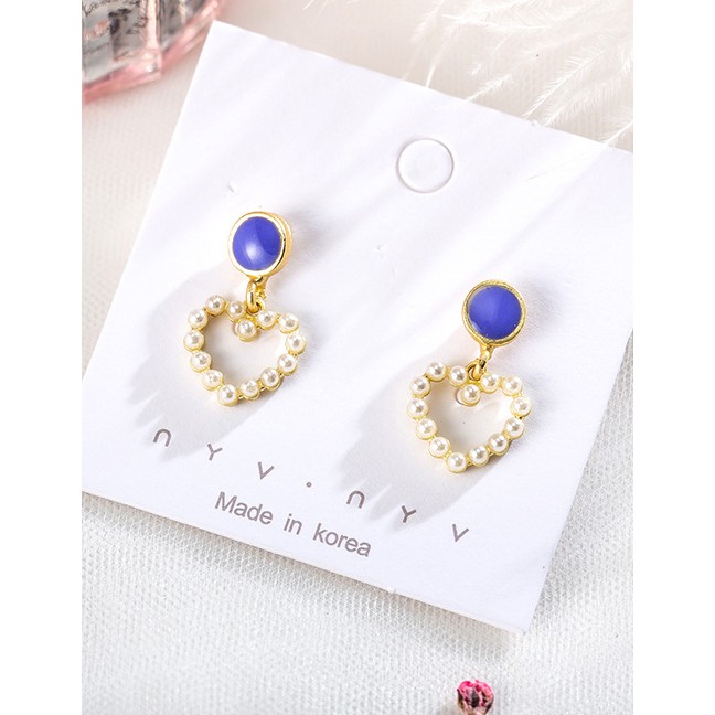 LRC Anting Tusuk Fashion Love Millet Beads Earrings F65364