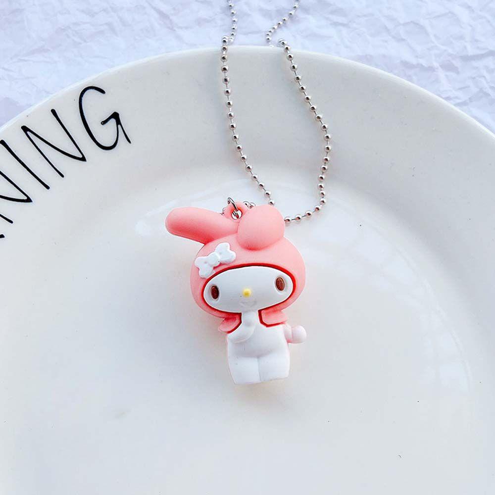 Kalung Kartun Agustina Gadis Lucu Harajuku Kuromi Melody Korea Rantai Akrilik Puding Anjing Perempuan Chokers