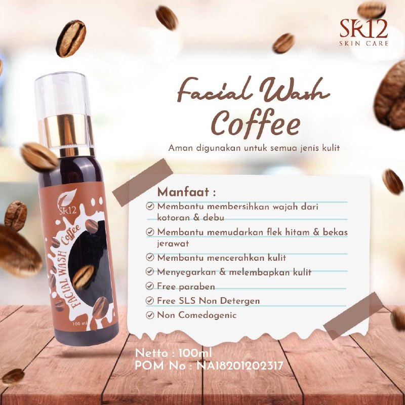 FACIAL WASH COFFEE SR12 TERBAIK | MEMBERSIHKAN KOTORAN DI WAJAH | FRESH &amp; TIDAK KERING | SABUN KOPI PENCERAH WAJAH BERSTANDART BPOM