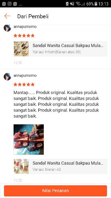 Sandal Wanita Casual Bakpau Mulan 1693