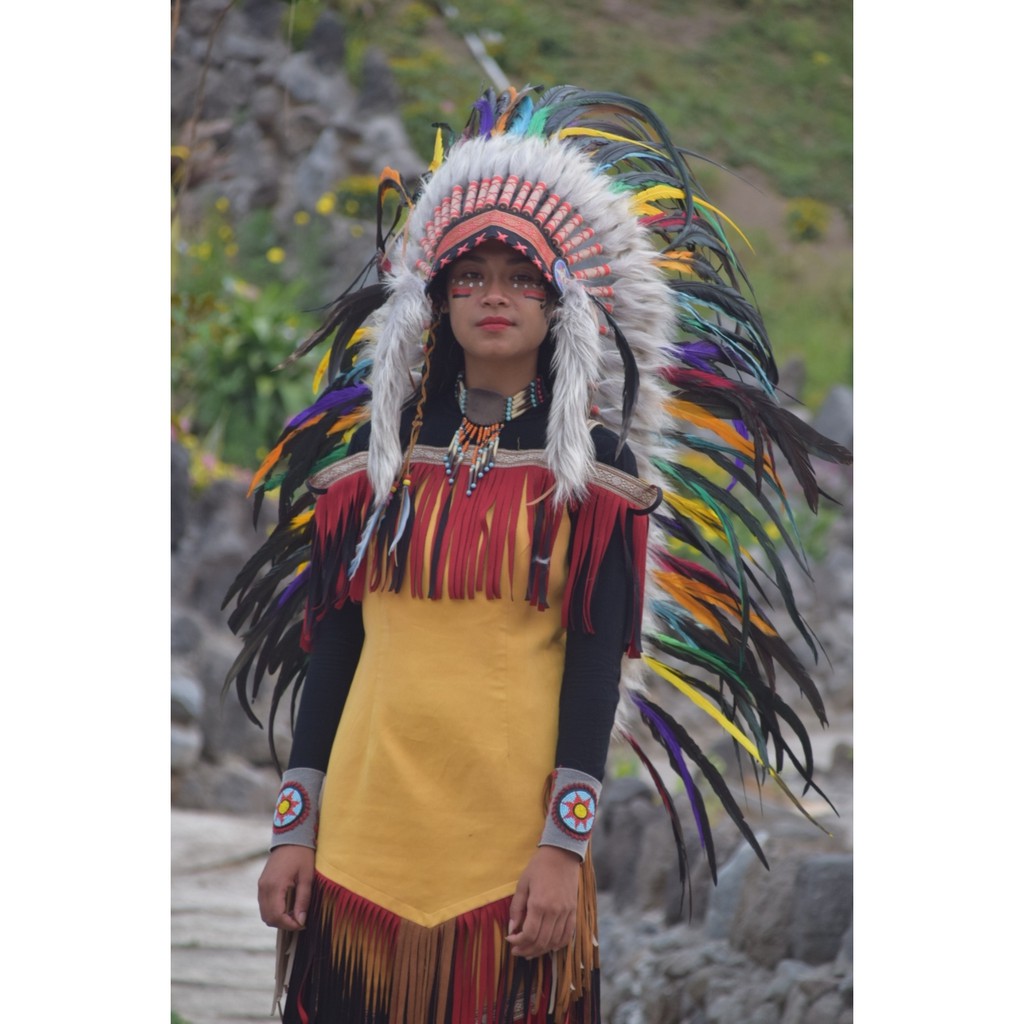 TOPI INDIAN - INDIAN HEADDRESS MEDIUM AYAM BILABONG  RAINBOW