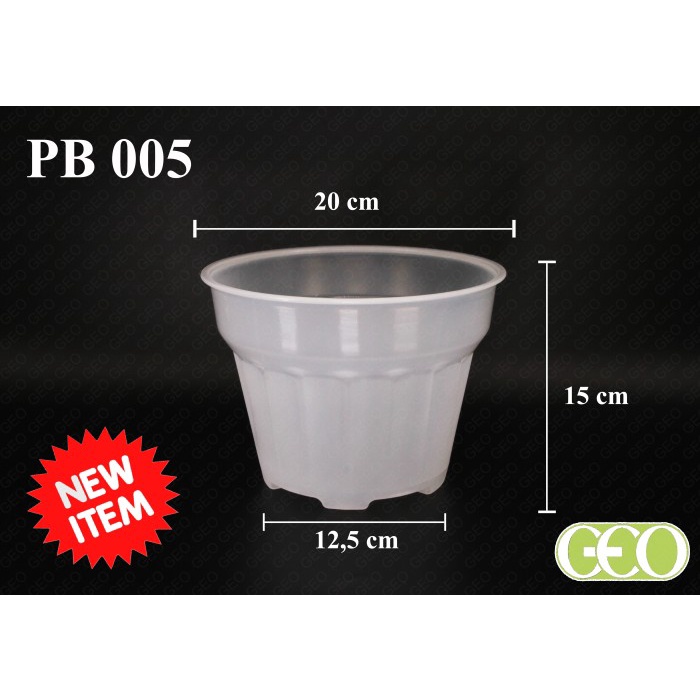 Pot Bunga 20 / Pot tanaman natural / Pot plastik / pot transparan