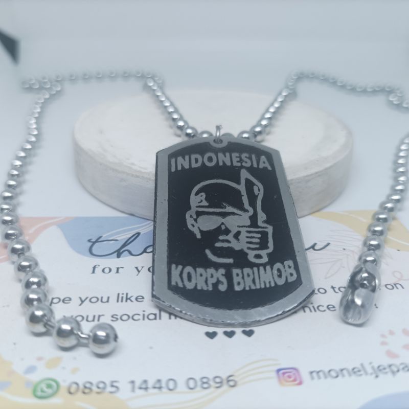 Kalung Logo Indonesia KORPS BRIMOB (Stainless Asli)