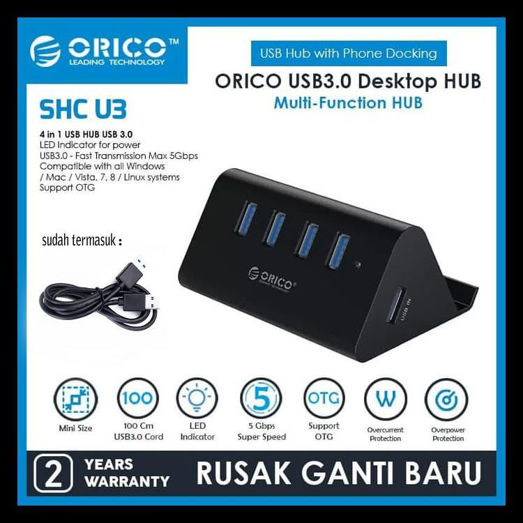 ORICO SHC U3 USB3.0 HUB 4Port with Phone /Tablet Docking