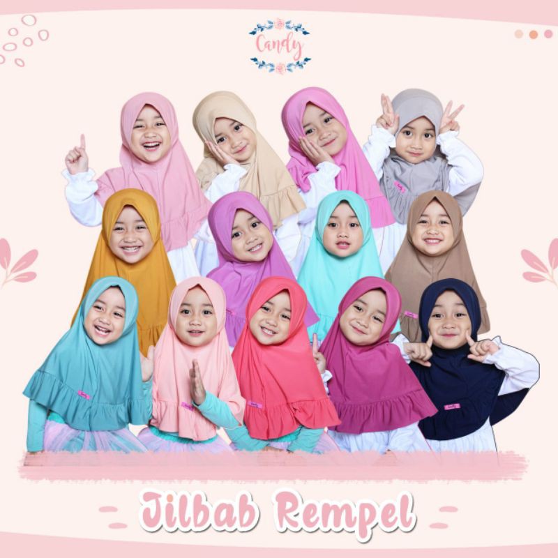 1-6t [ JILBAB REMPEL ] ANAK PREMIUM kerudung anak jilbab bayi kerudung bayi jilbab candy