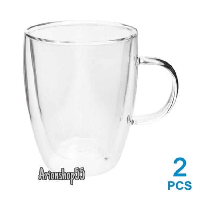 *****] Set 2 Pcs Gelas Double Wall Delicia 270 Ml