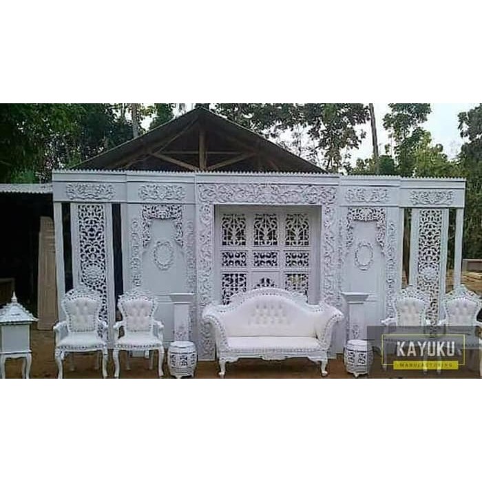 Gebyok Pelaminan Full Set, Penyekat Ruangan, Kursi Pelaminan