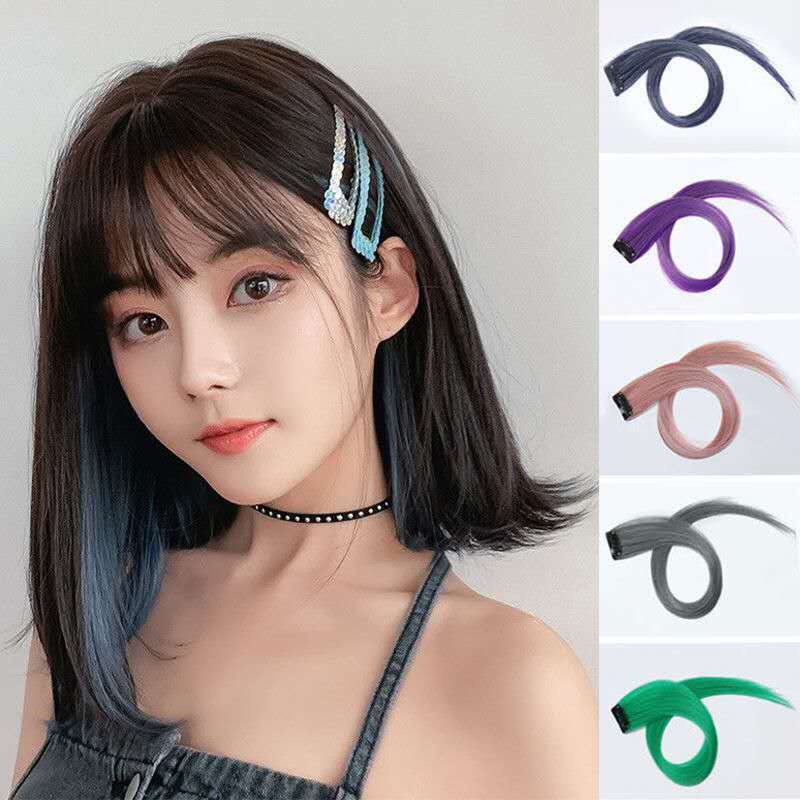 Hair Clip Rambut Palsu wanita Panjang 55cm Wig Rambut Warna /BS