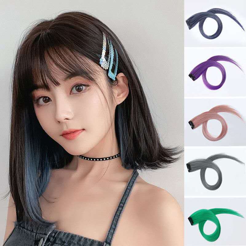 Hair Clip Rambut Palsu wanita Panjang 55cm Wig Rambut Warna /BB