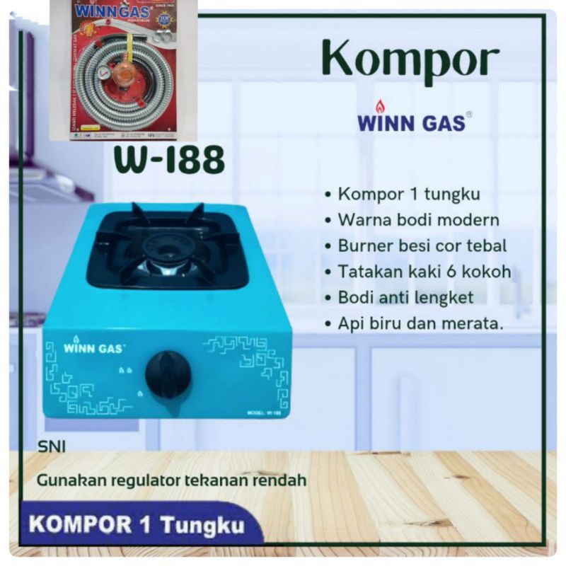 Winn Gas  ,  W  133   ,W 188  Win Gas  , Kompor Gas  1 tungku