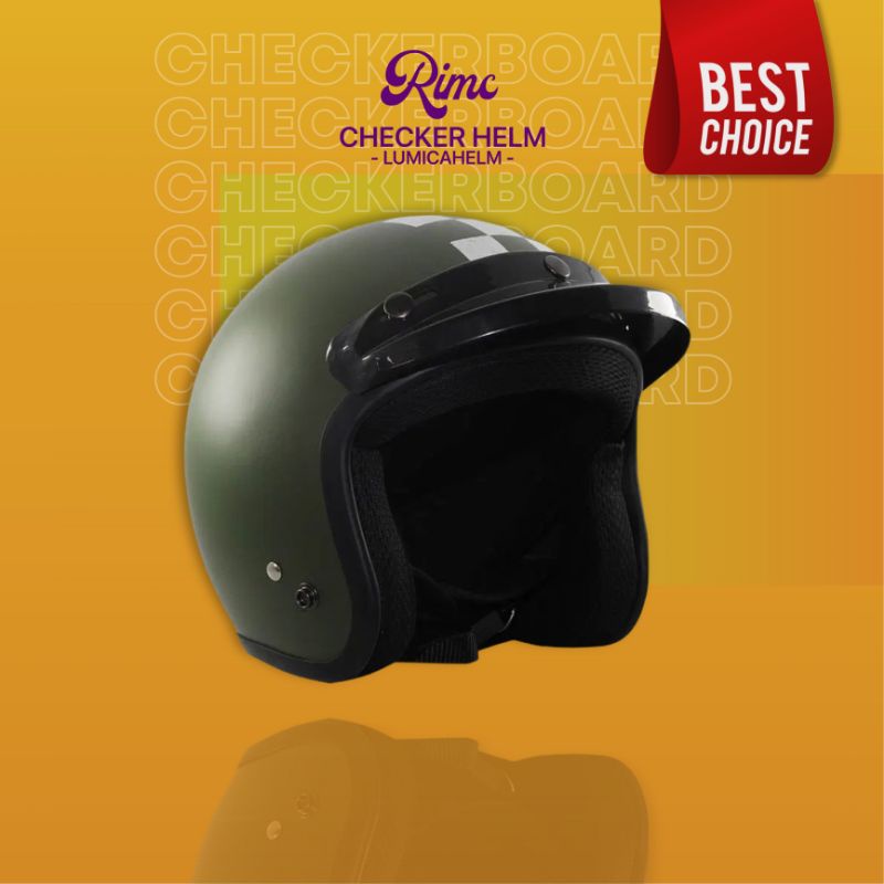 helm RIMC retro classic checkerboard green army