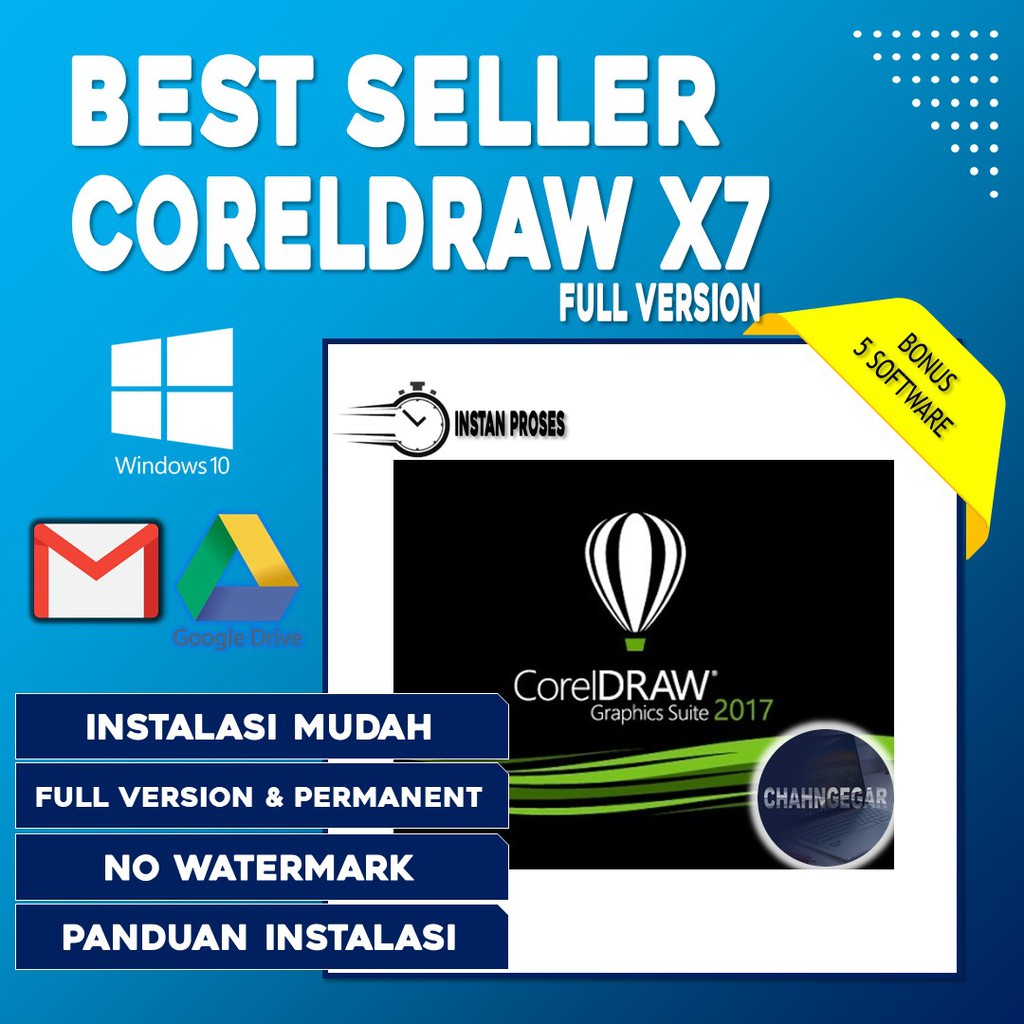 CORELDRAW X7 2018 FULL VERSION | Software Windows Komputer Laptop Graphics Suite Vector Grafis CD