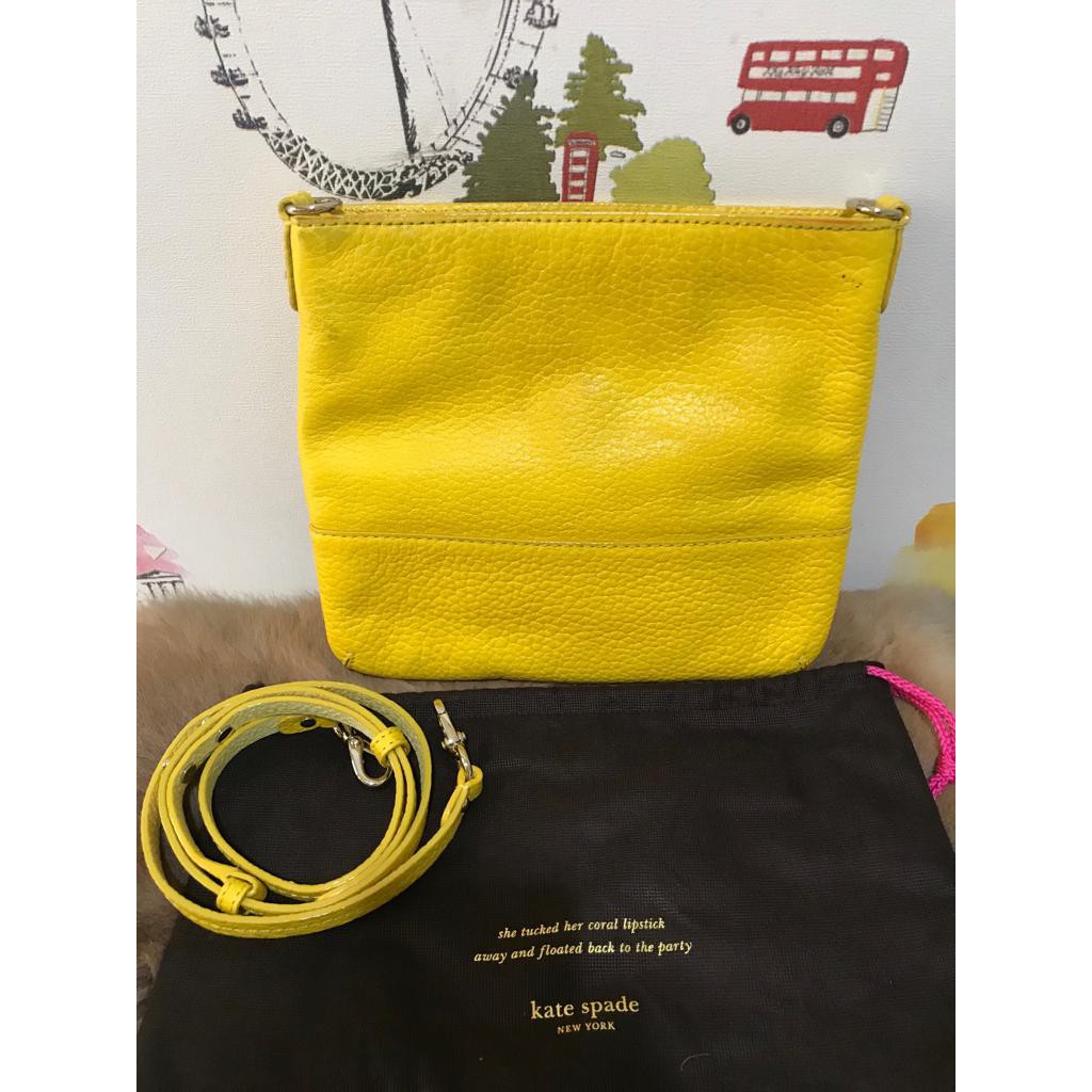 KATE SPADE ORIGINAL PRELOVED SLING BAG BAHAN KULIT WARNA KUNING TERANG