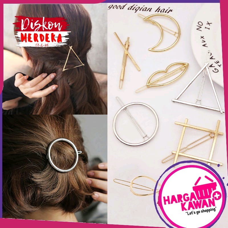 Jepit Rambut Fashion Motif Geometri Bahan Alloy untuk Wanita Hargakawan(b74k)