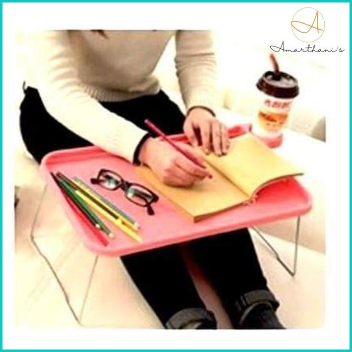 Ac - Meja Belajar Lipat Plastik Anak Belajar Portable + Tempat Taruh Minum