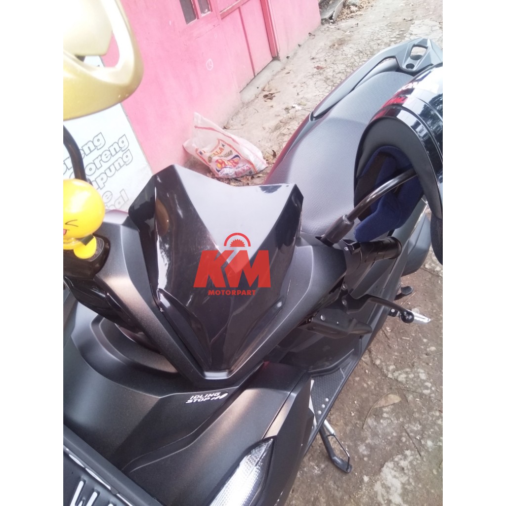 Visor Windshield Vario 150 2018 2019 Tinggi 20 cm Hitam Variasi Vario