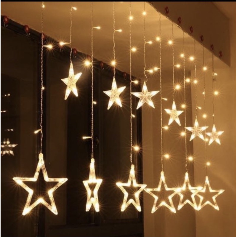 Lampu Natal Tirai Bintang Led Star Curtain Light Tirai Bintang