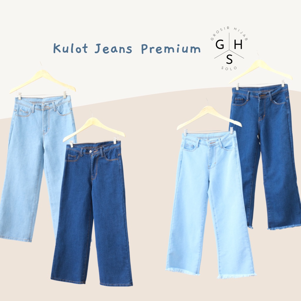 (MSB) KULOT LOOSE JEANS RAWIS DAN POLOS SUPER TEBAL PREMIUM