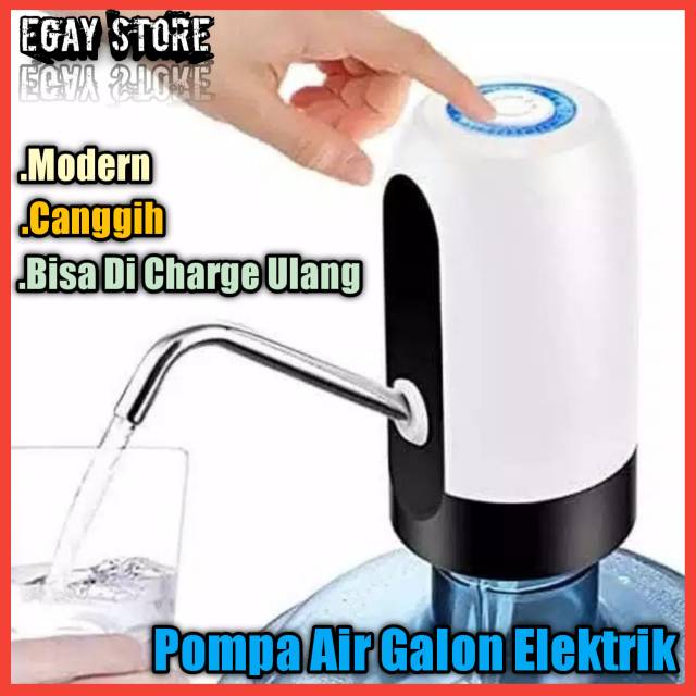 POMPA AIR GALON ELEKTRIK OTOMATIS LED USB RECHARGEABLE DISPENSER AIR MINUM GALON MURAH