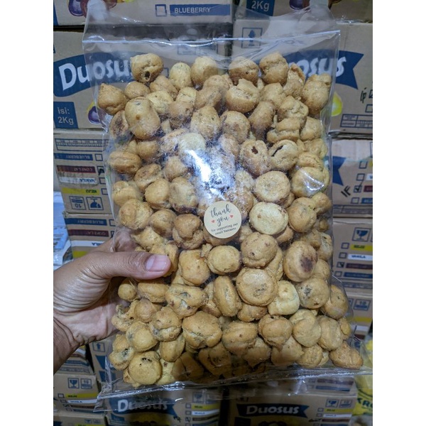 

Kue Sus Kering Isi Coklat lumer soes merek duosus kemasan repac 500gr