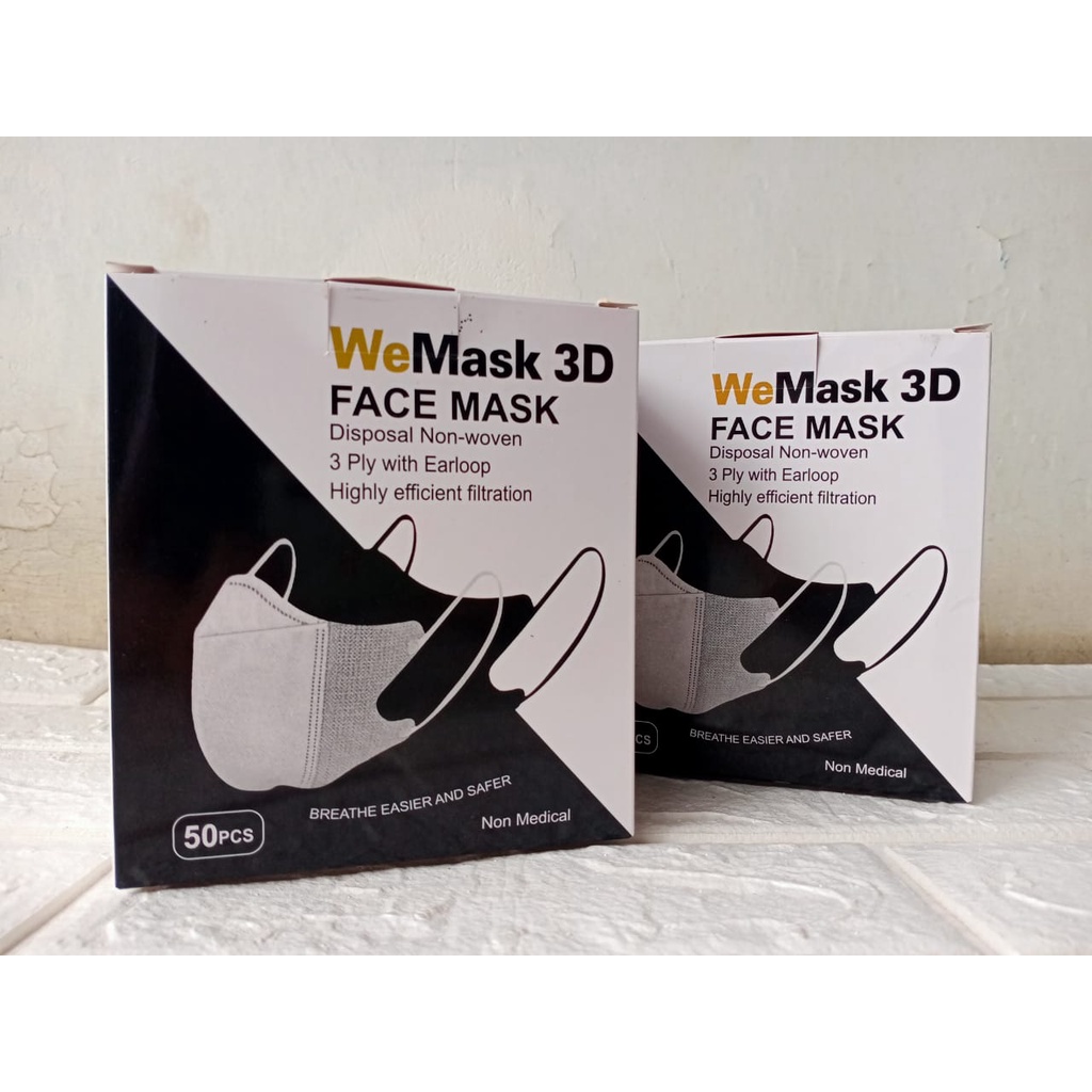 Masker We Mask 3D duckbill Disposal non woven 3 ply face mask 50pcs