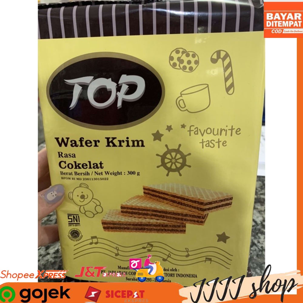 

Top Wafer Snack Cemilan Isi Krim Rasa Cokelat 300gr