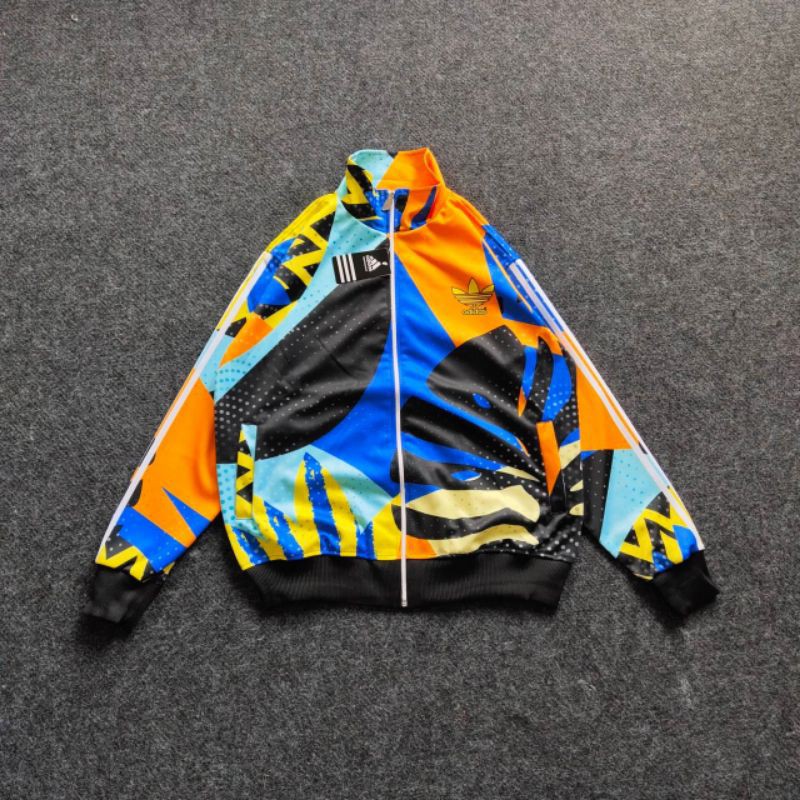 JAKET TRACKTOP ADIDAS MIRROR FULL PRINTING MOTIF BUNGA