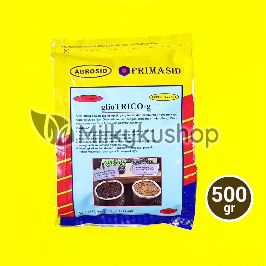 PUPUK GLIO TRICO-G 500 GRAM KEMASAN PABRIK HAYATI TRICHODERMA