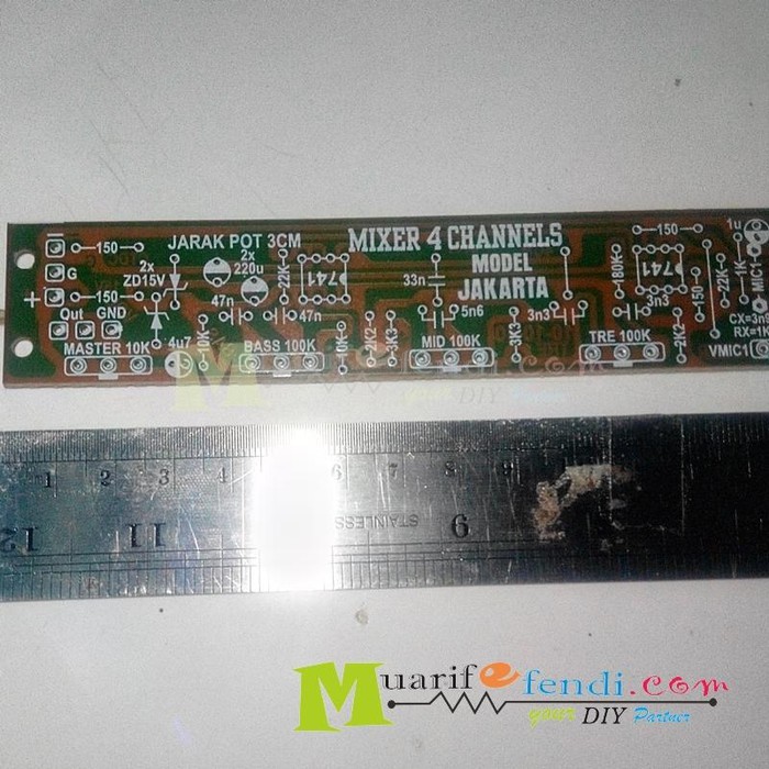 TERBARU PCB MIXER 4 CHANNEL MIC1 MIC2 MIC3 DAN MIC4 TERLARIS