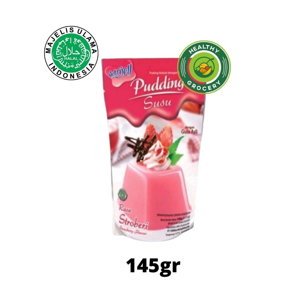 Nutrijell Pudding Rasa Cokelat / Mangga / Vanilla / Belgian Chocolate / Cappucino /  Stroberi 145gr Nutrijel