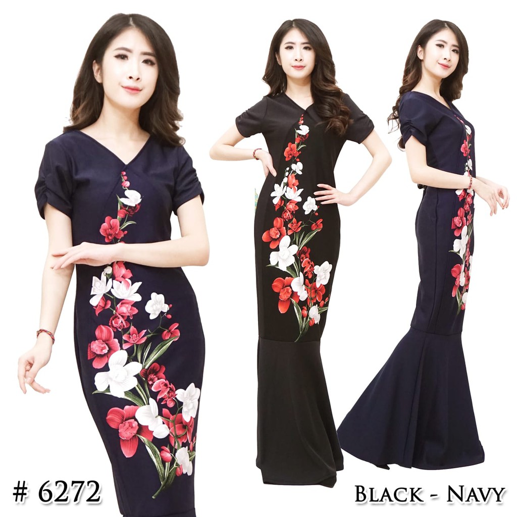 LONGDRESS GAUN PANJANG DUYUNG WANITA PESTA FASHION SCUBA PREMIUM 6272