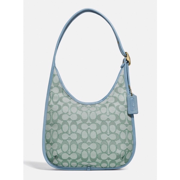 Coach Ergo Shoulder Bag In Signature Jacquard Marble Green Blue Azure (C2588)